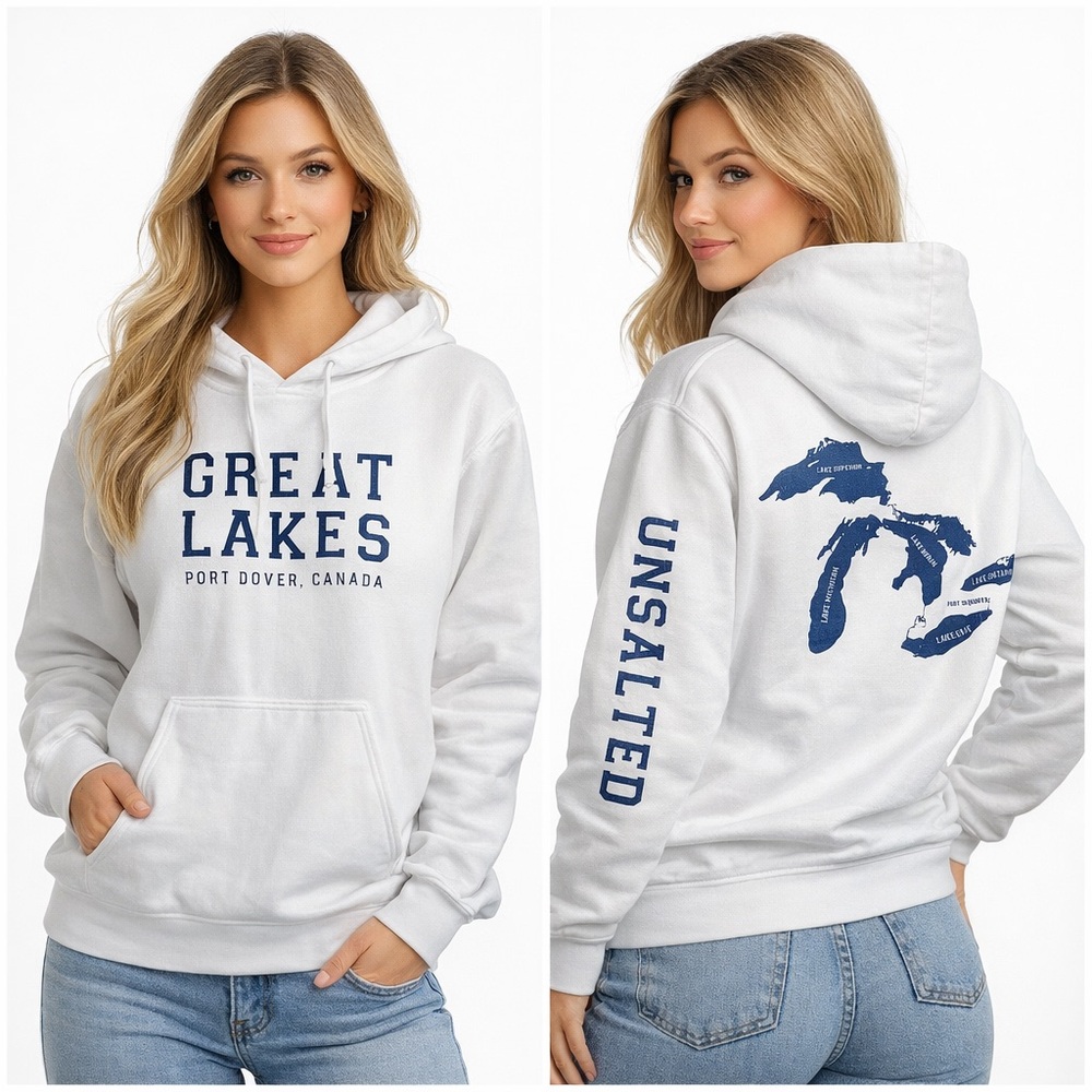 Great Lakes Port Dover Unsalted White Hoodie